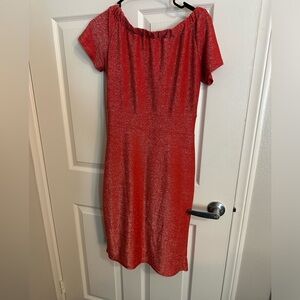 Ladies Orange Glitter Dress